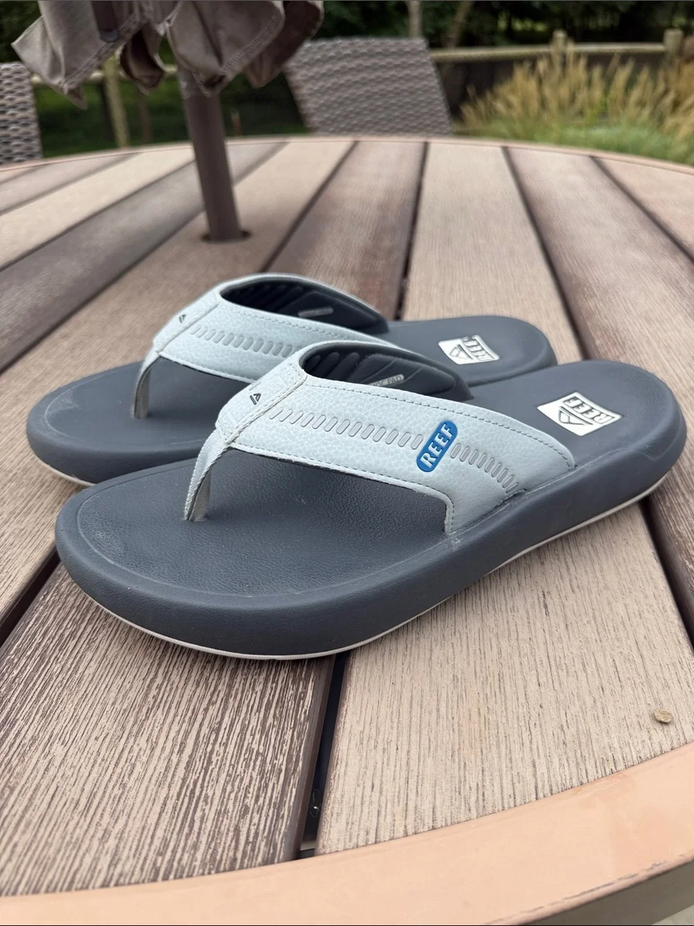 Reef Gray and Light Gray Men's Foam Flip Flops